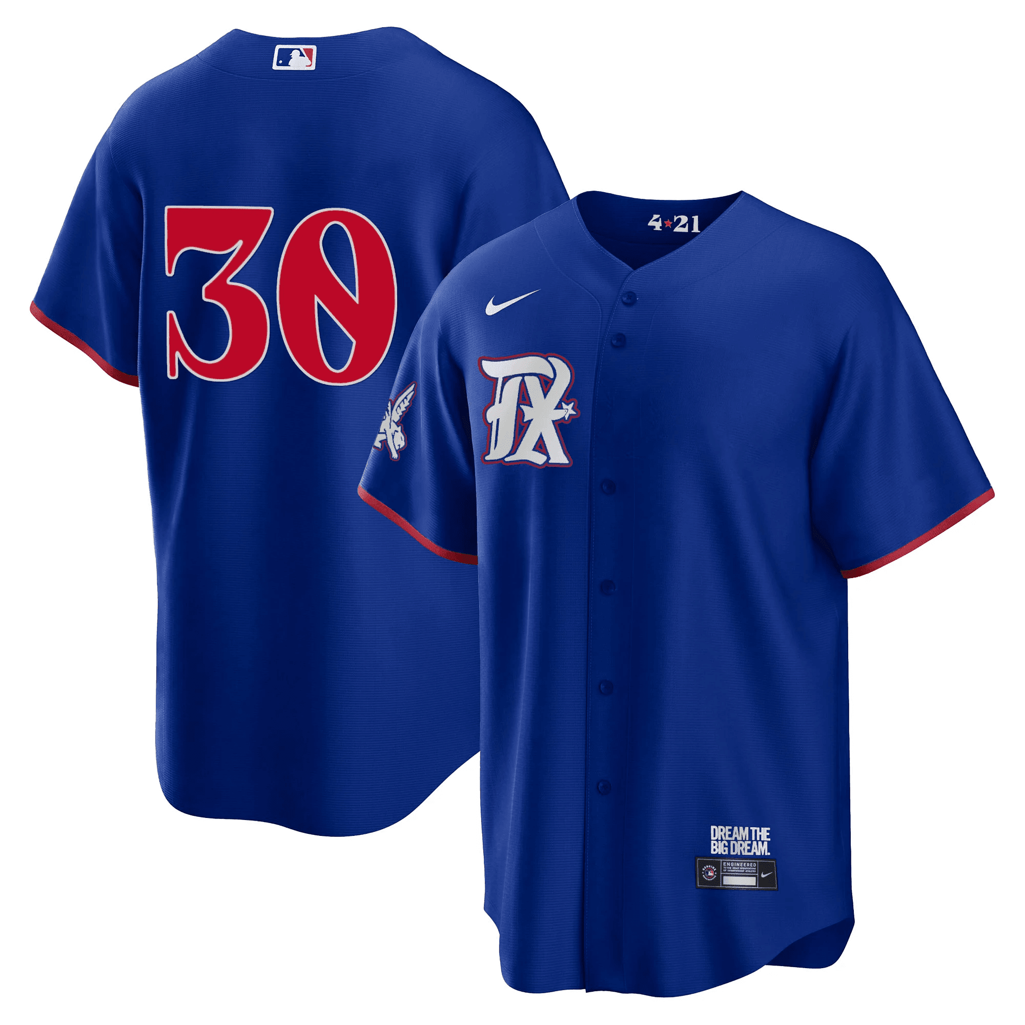 Nathaniel Lowe Men's Texas Rangers 2023 City Connect Collection Cool Royal Jersey - All Stitched