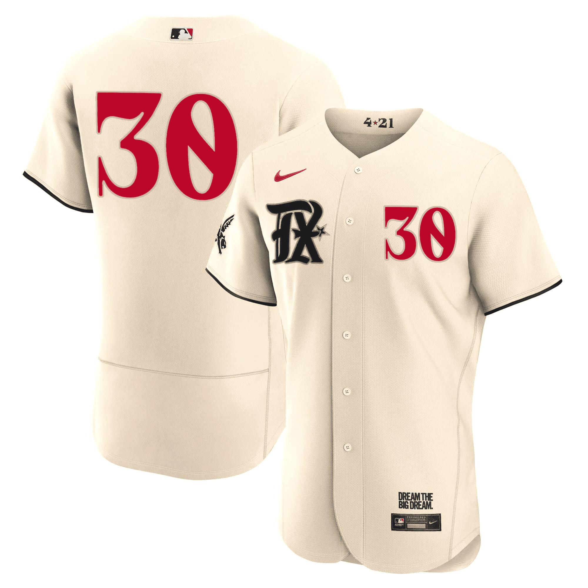Nathaniel Lowe Men's Texas Rangers 2023 City Connect Collection Flex Cream Jersey - All Stitched