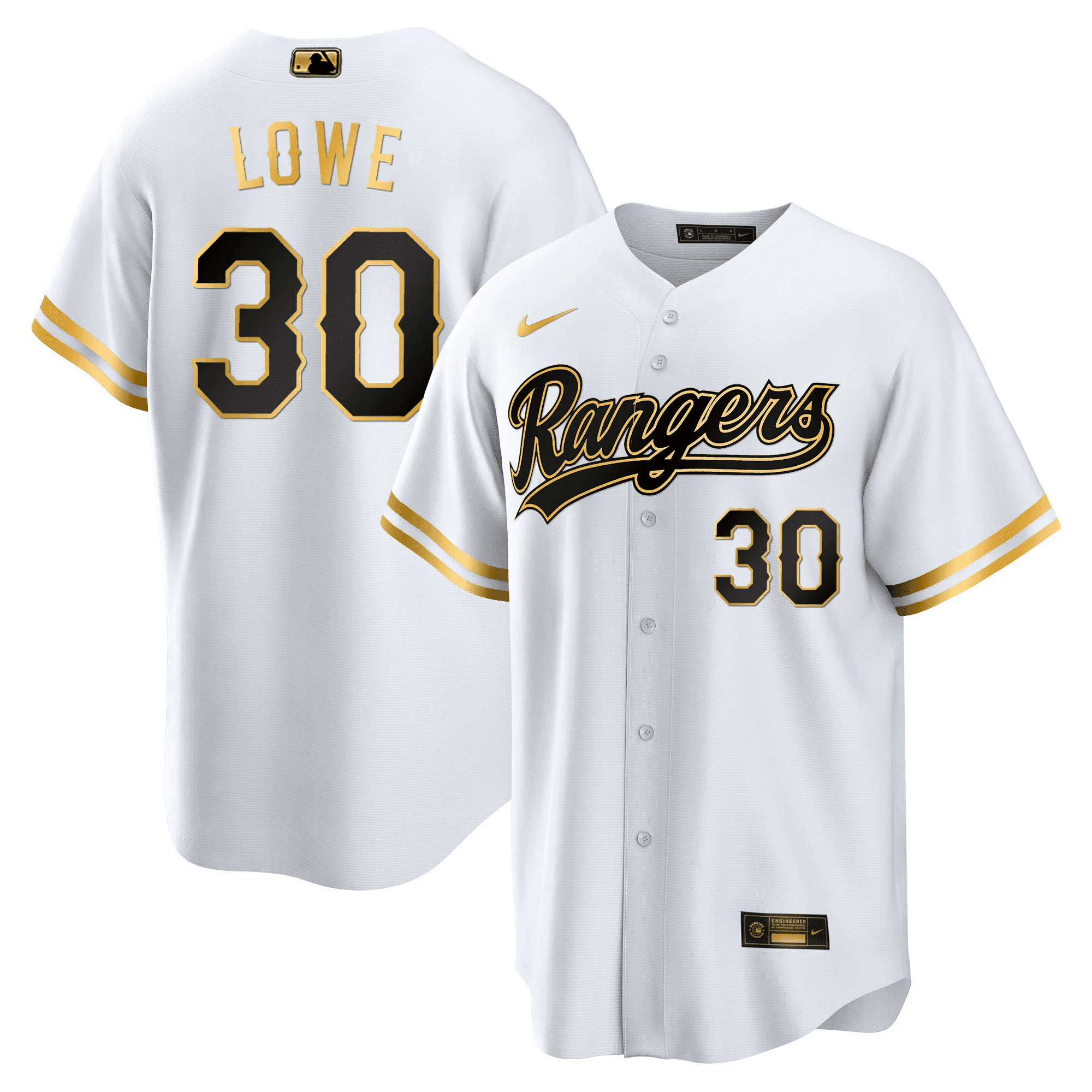 Nathaniel Lowe Men's Texas Rangers 2023 Gold Cool White Jersey - All Stitched