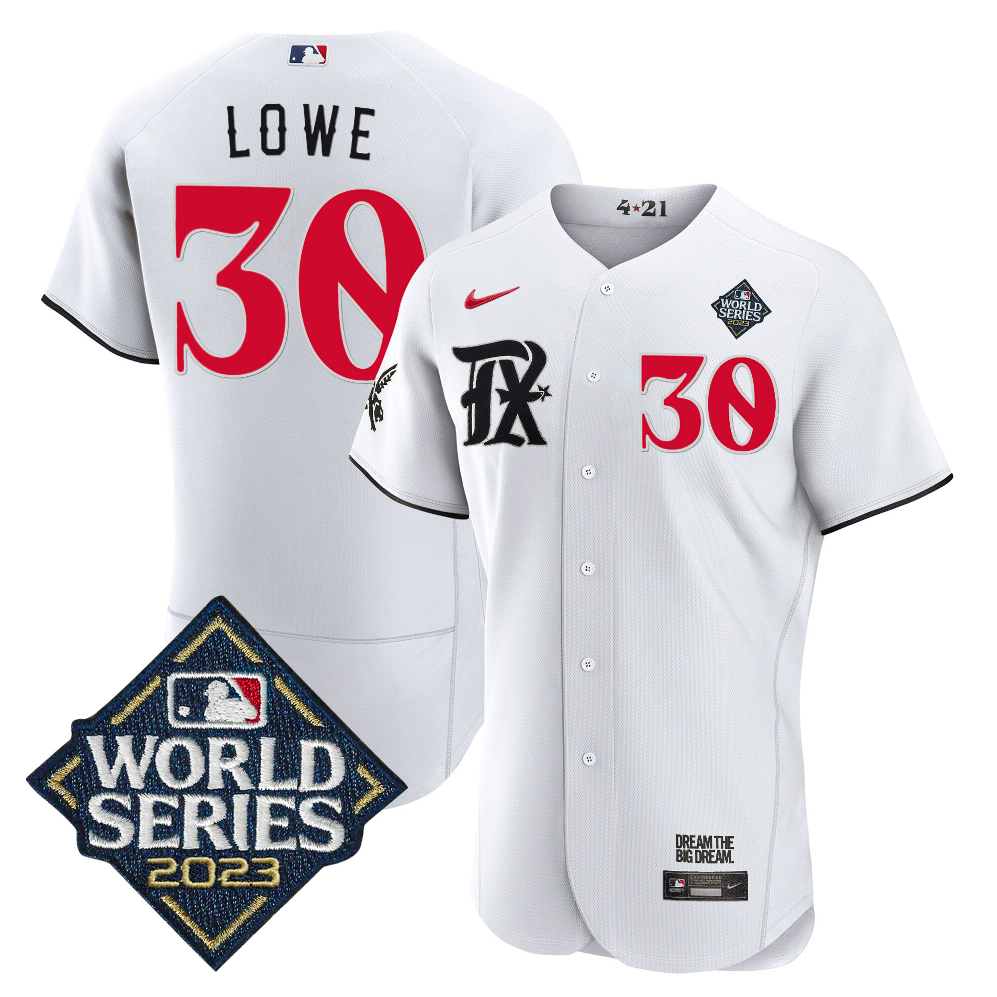 Nathaniel Lowe Men's Texas Rangers 2023 World Series City Connect Flex Base White Jersey - All Stitched