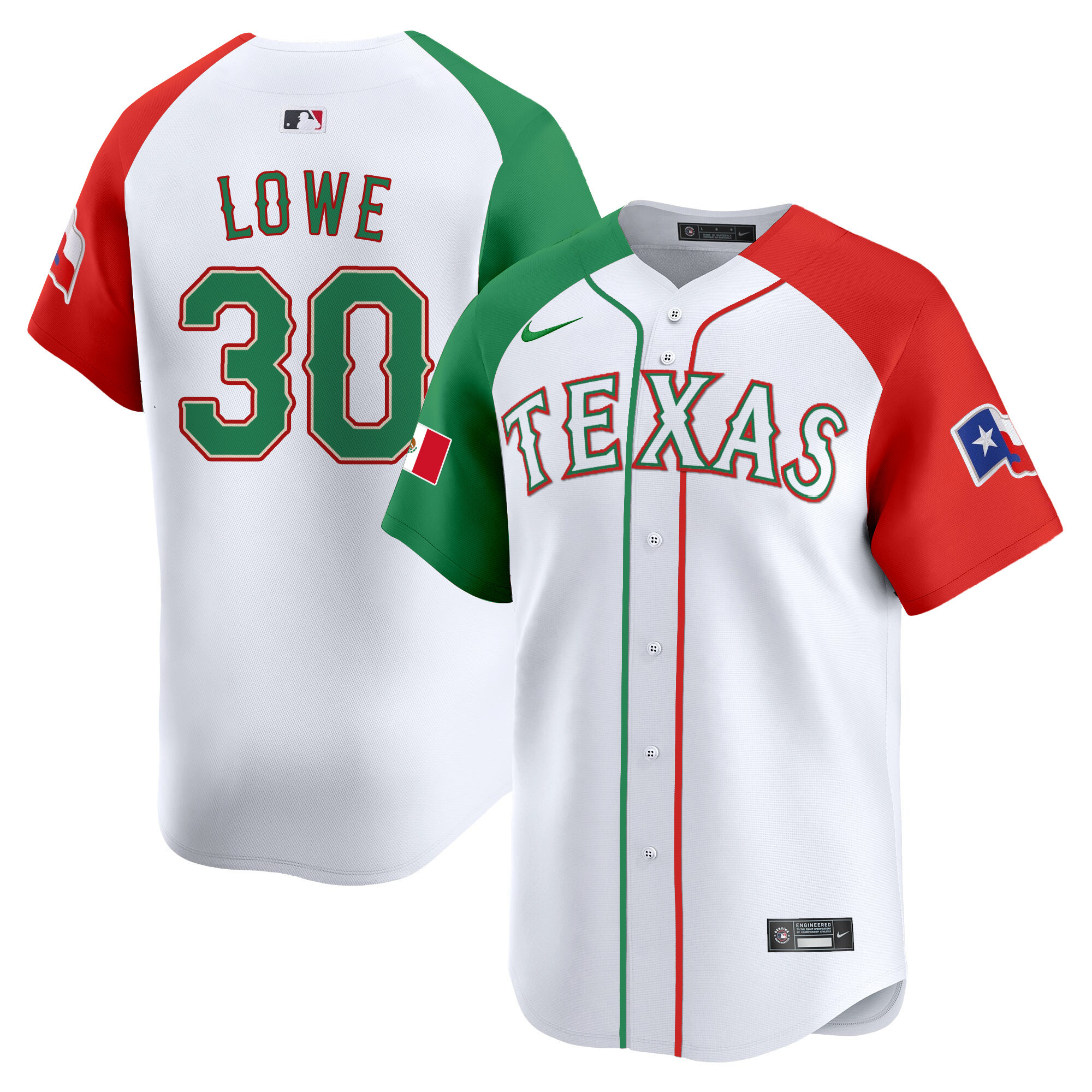 Nathaniel Lowe Men's Texas Rangers Mexico Vapor Premier Limited V2 Alternate Jersey - All Stitched