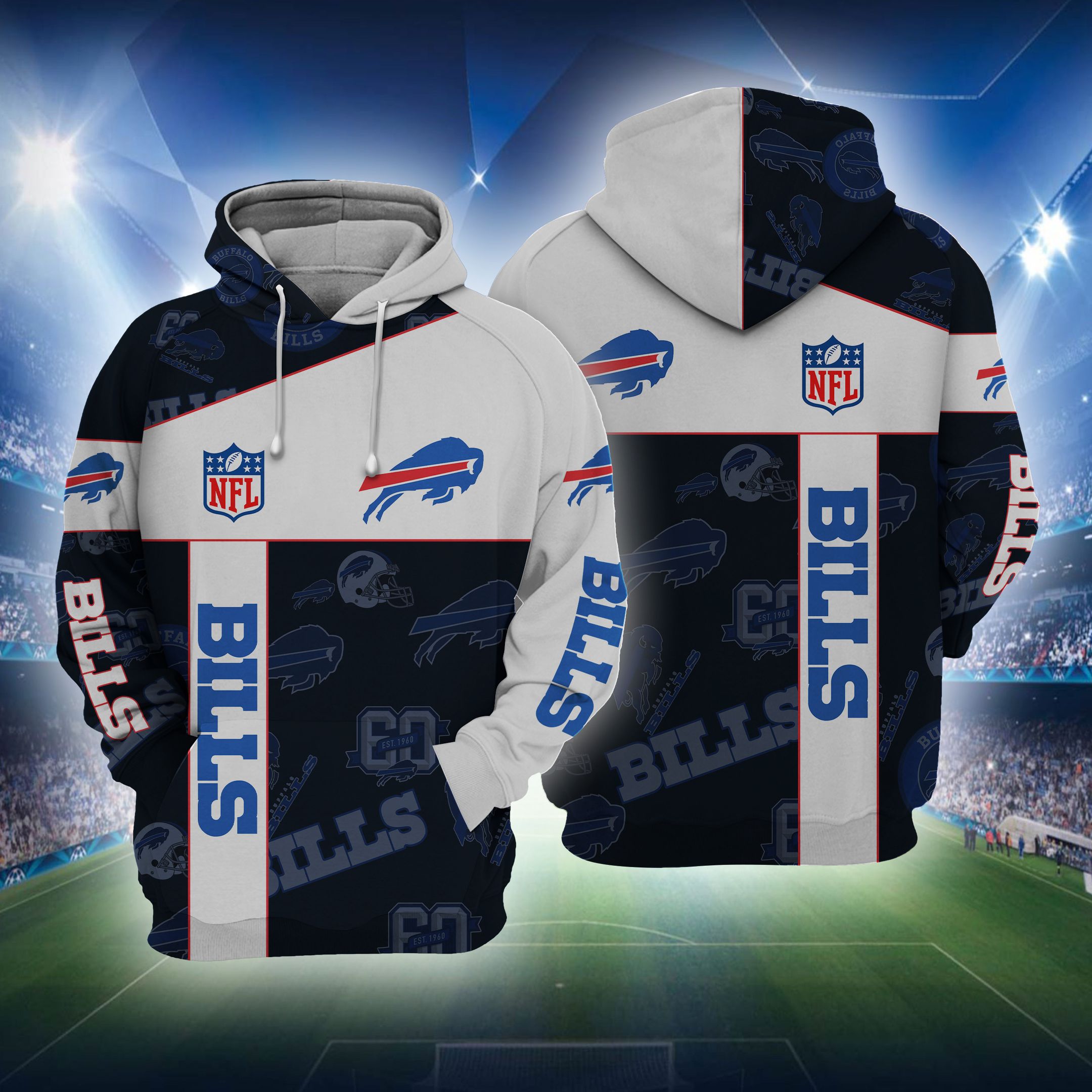 National Football Hoodie – Football For Buffalo Bills Fan 3D Hoodie Gift For Fans For Men For Women