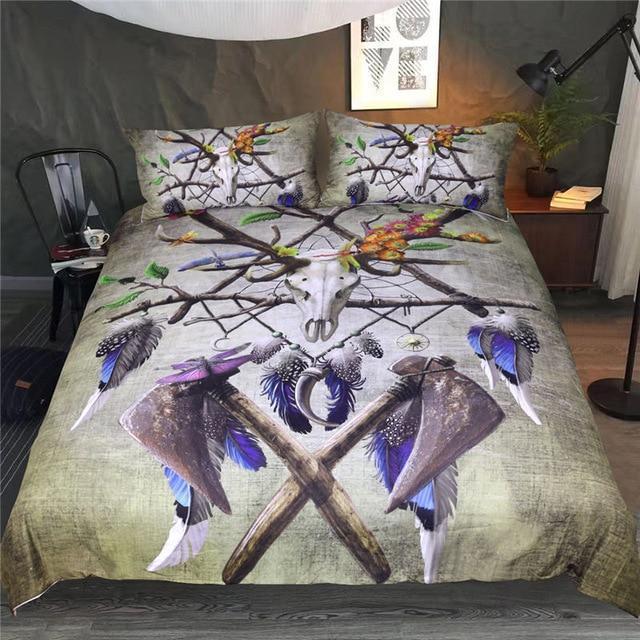 Native American Skull By Sunima-Mysteryart Duvet Cover Bedding Set