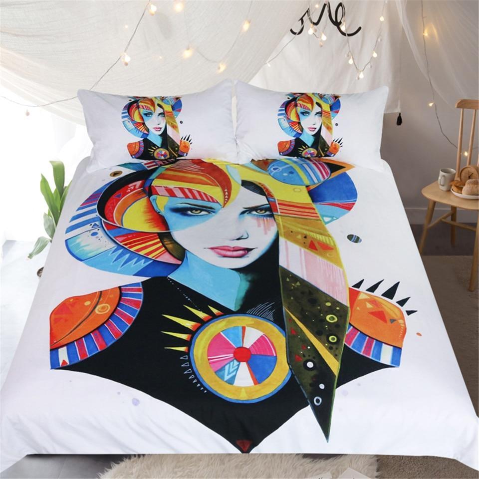 Native Girl By Pixie Cold Art 3D Customized Duvet Cover Bedding Set