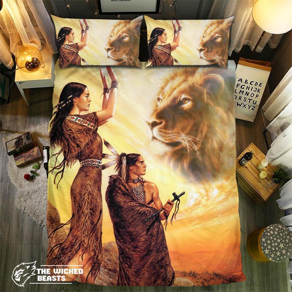Native Land Lion Collection 3D Customized Duvet Cover Bedding Set