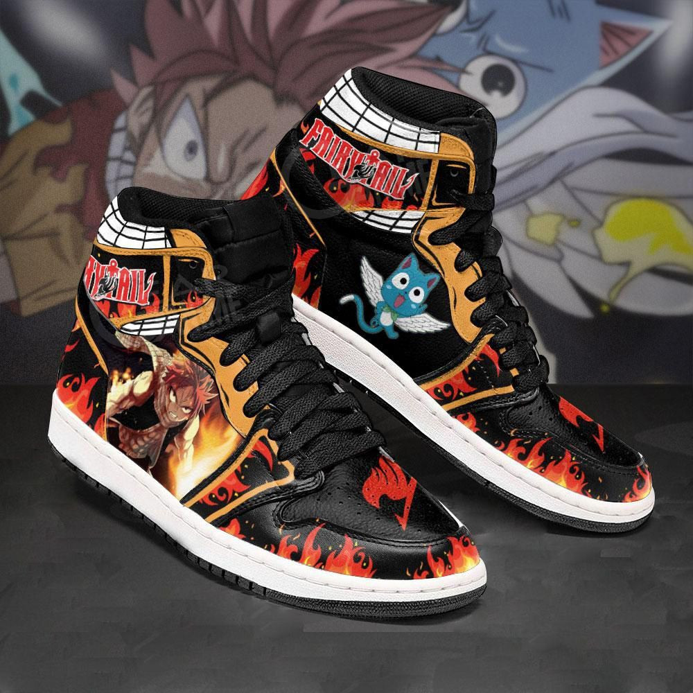 Natsu And Happy Fairy Tail Anime 1 High Top Air Jordan Sneaker, Air Jordan Hightop