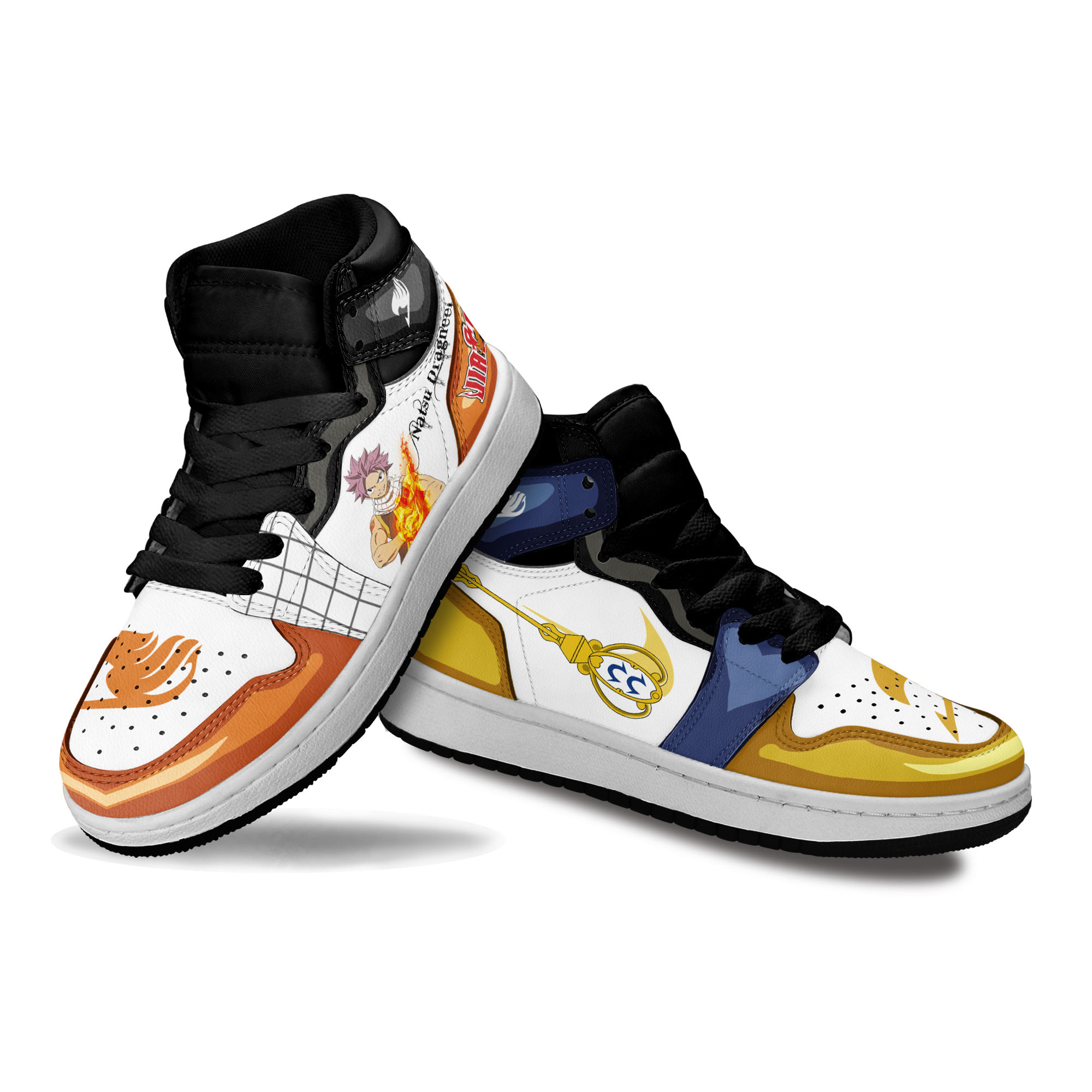 Natsu and Lucy Kids Sneakers Custom Fairy Tail Anime Shoes For Kids