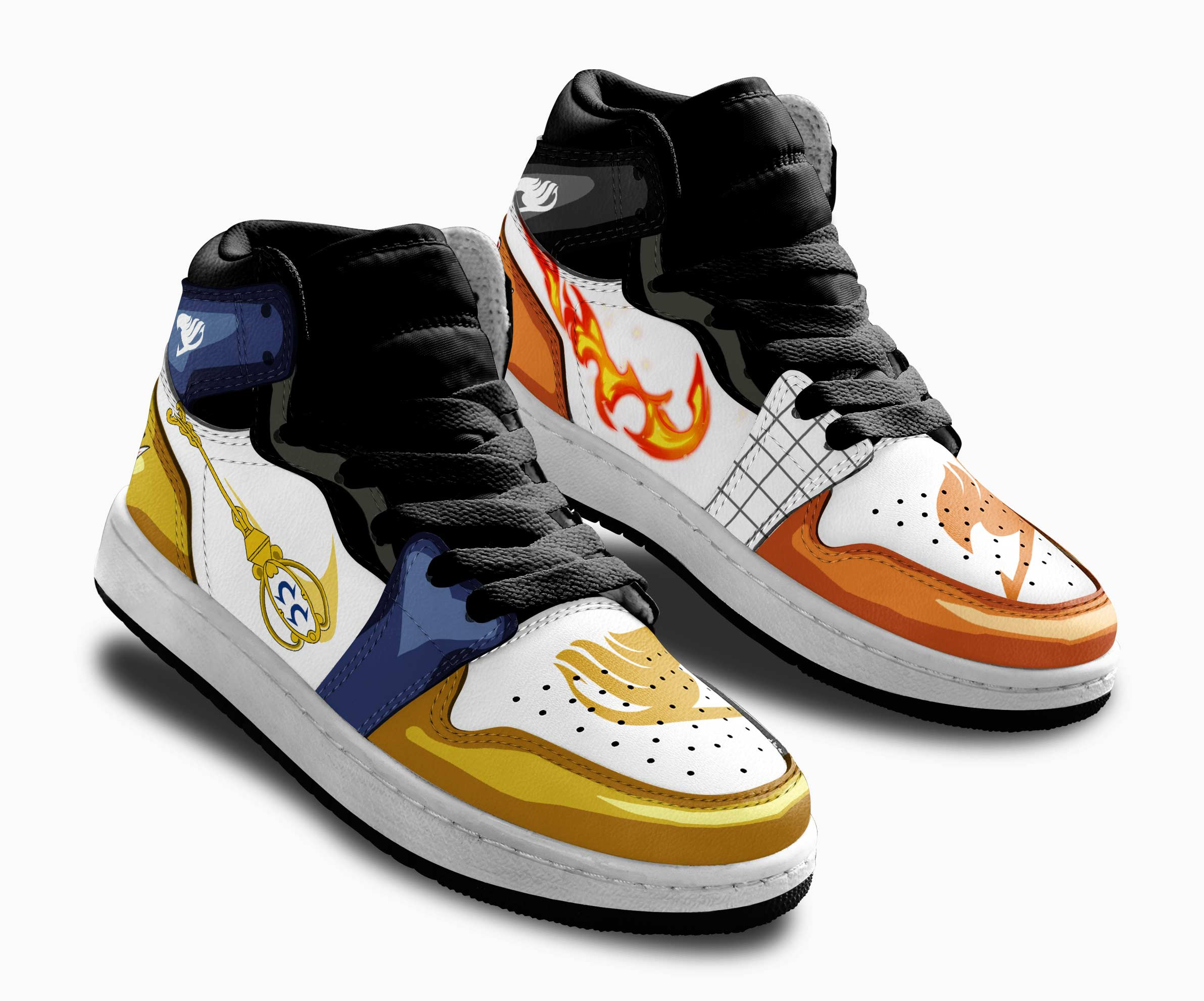 Natsu and Lucy Kids Sneakers Custom Fairy Tail Anime Shoes For Kids
