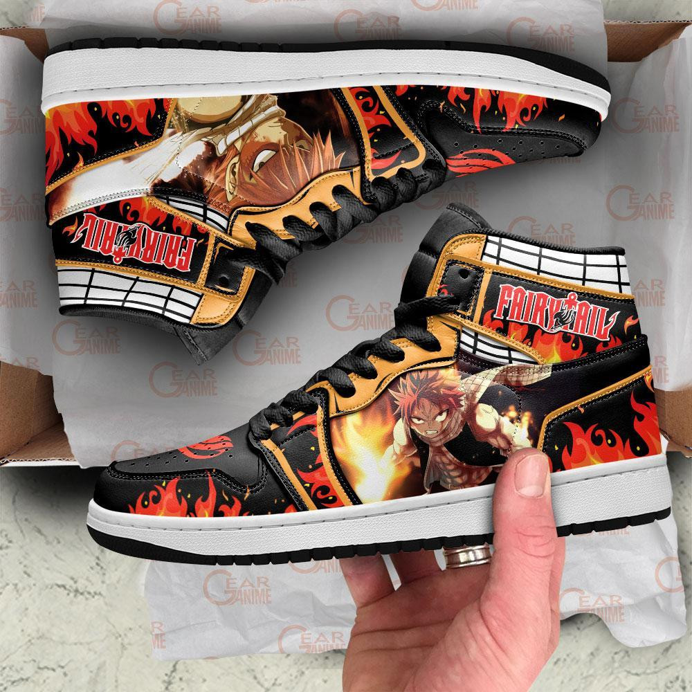 Natsu Dragneel JD1s Sneakers Anime Fairy Tail Shoes, Air Jordan Hightop
