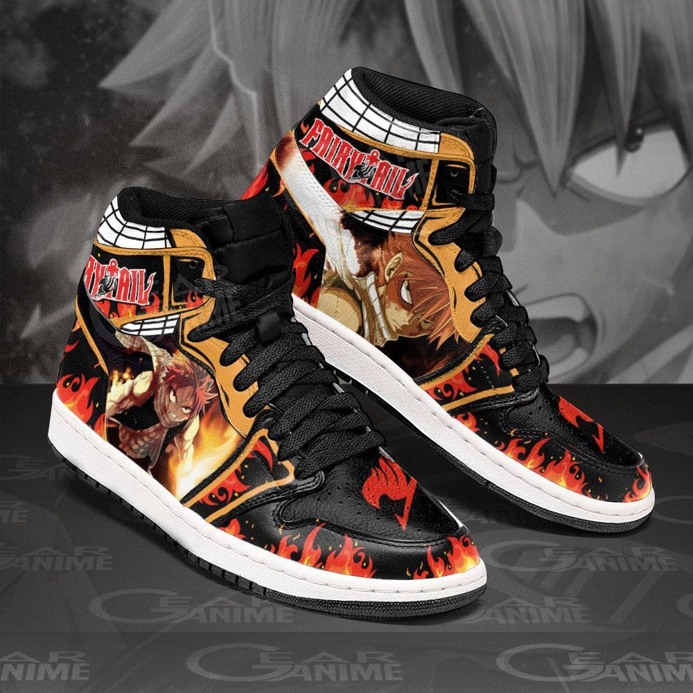 Natsu Dragneel JD1s Sneakers Anime Fairy Tail Shoes, Air Jordan Hightop