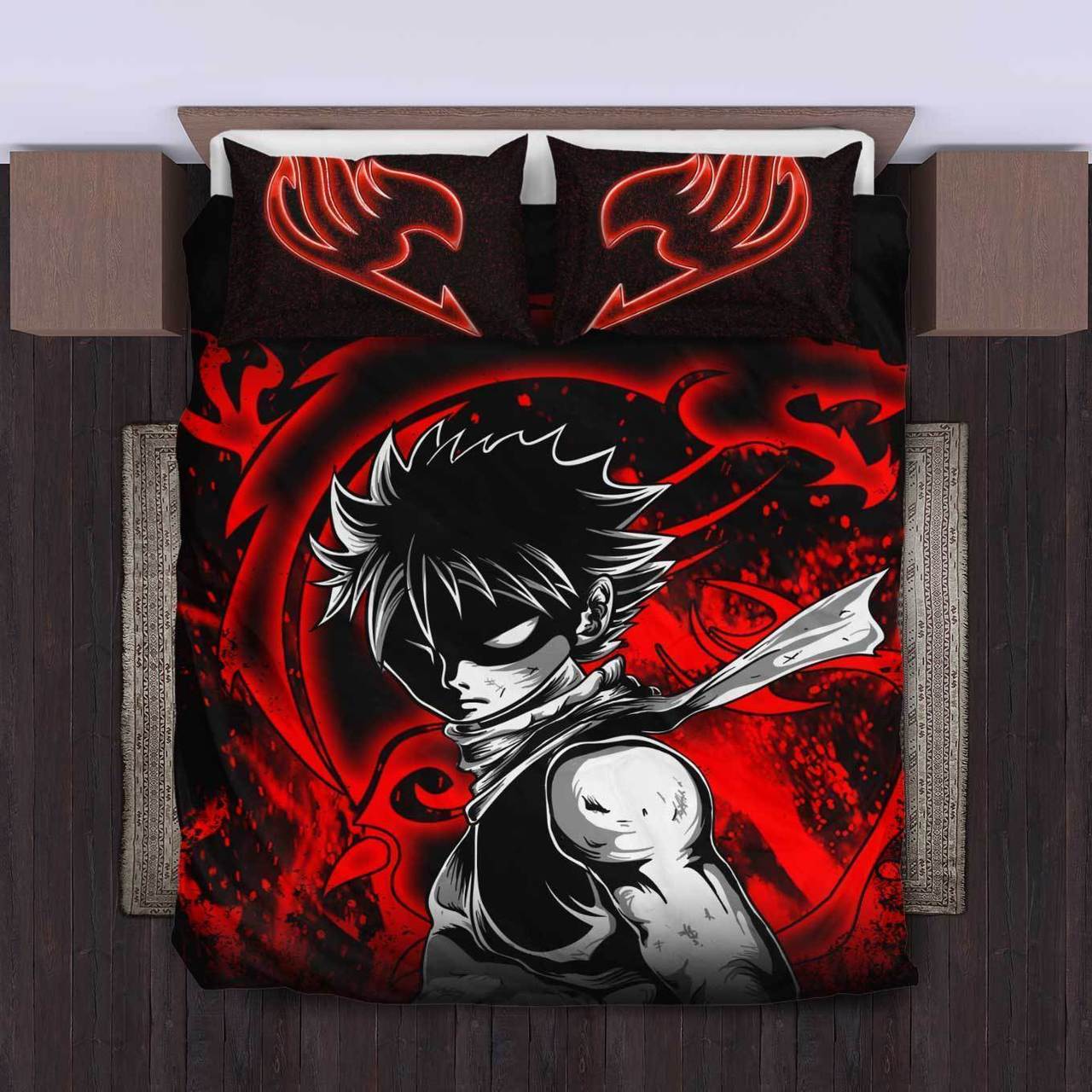 Natsu Red Duvet Cover Bedding Set