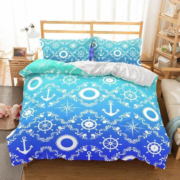 Natural Scenery Ship’S Anchor 3D Customized Duvet Cover Bedding Set