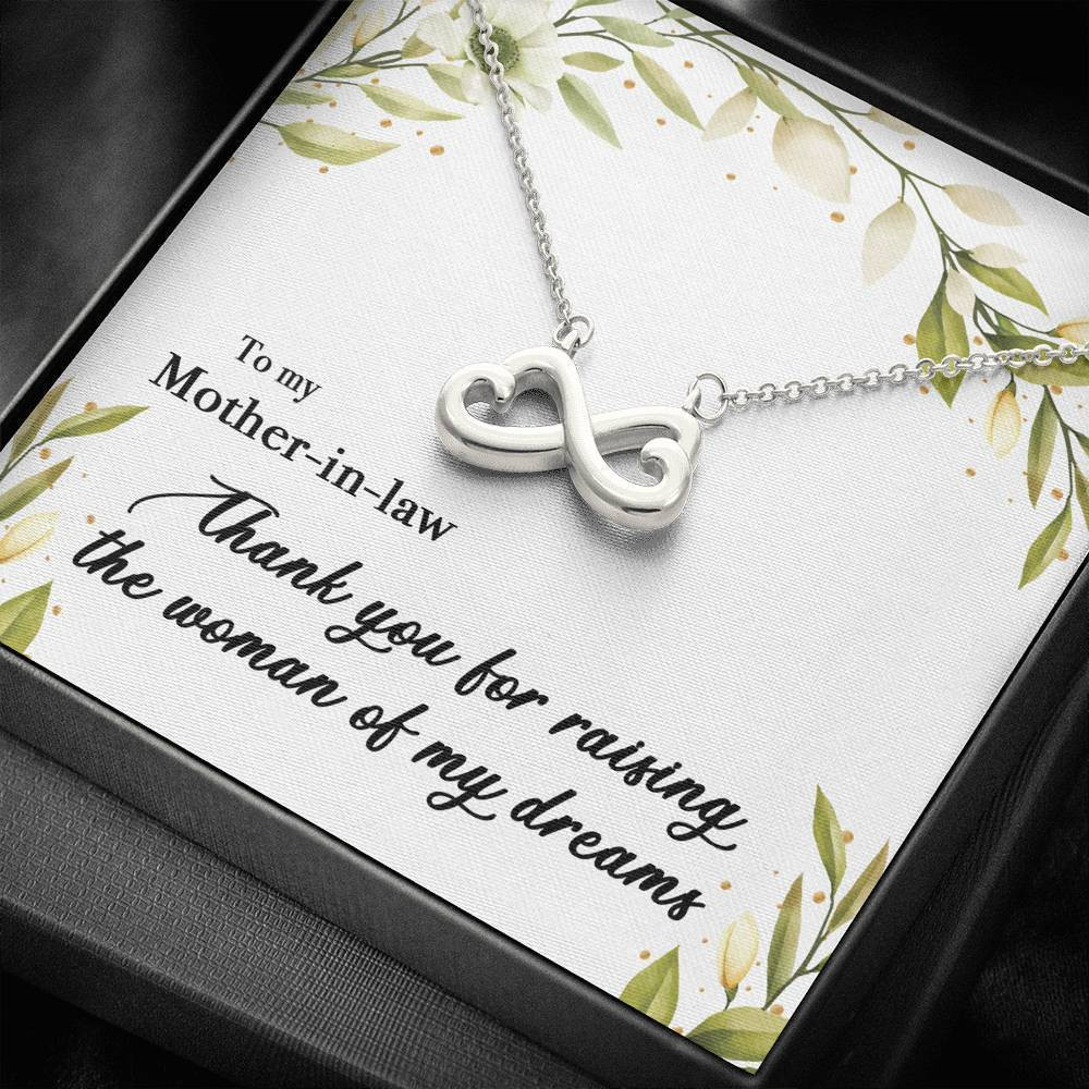 Nature Infinity Heart Necklace Gift For Mother In Law Thank You For Raising The Woman Of My Dreams