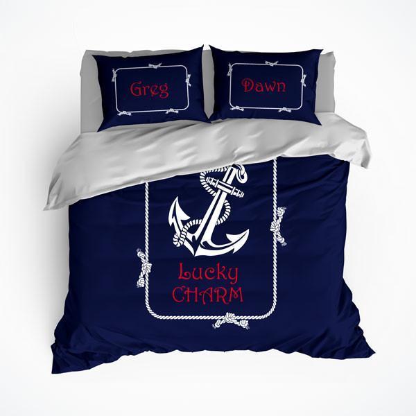 Nautical Anchor Theme , S Duvet Cover Bedding Set