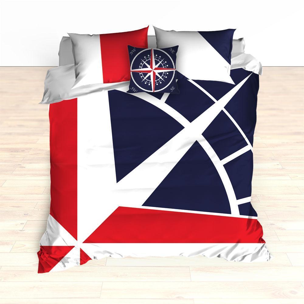 Nautical Compass , Duvet Cover Bedding Set
