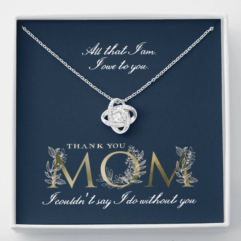 Navy Background Gift For Mom Love Knot Necklace Thank You