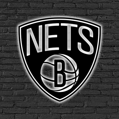 NBA Brooklyn Nets Logo RGB Led Lights Metal Wall Art