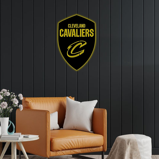 NBA Cleveland Cavaliers Logo RGB Led Lights Metal Wall Art