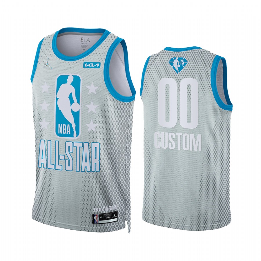 NBA Custom 2022 Cleveland All-Star Jersey Gray 75th Patch Uniform