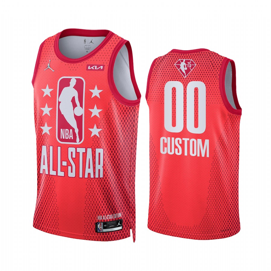 NBA Custom 2022 Cleveland All-Star Jersey Maroon 75th Patch Uniform
