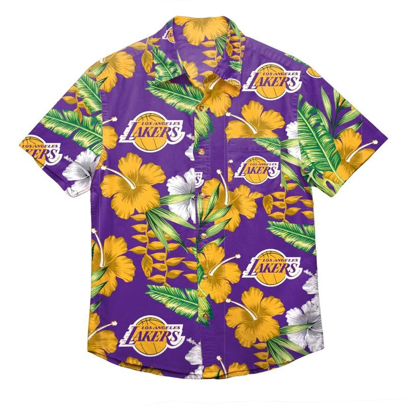 NBA Los Angeles Lakers Tropical Flower Hawaiian Shirt