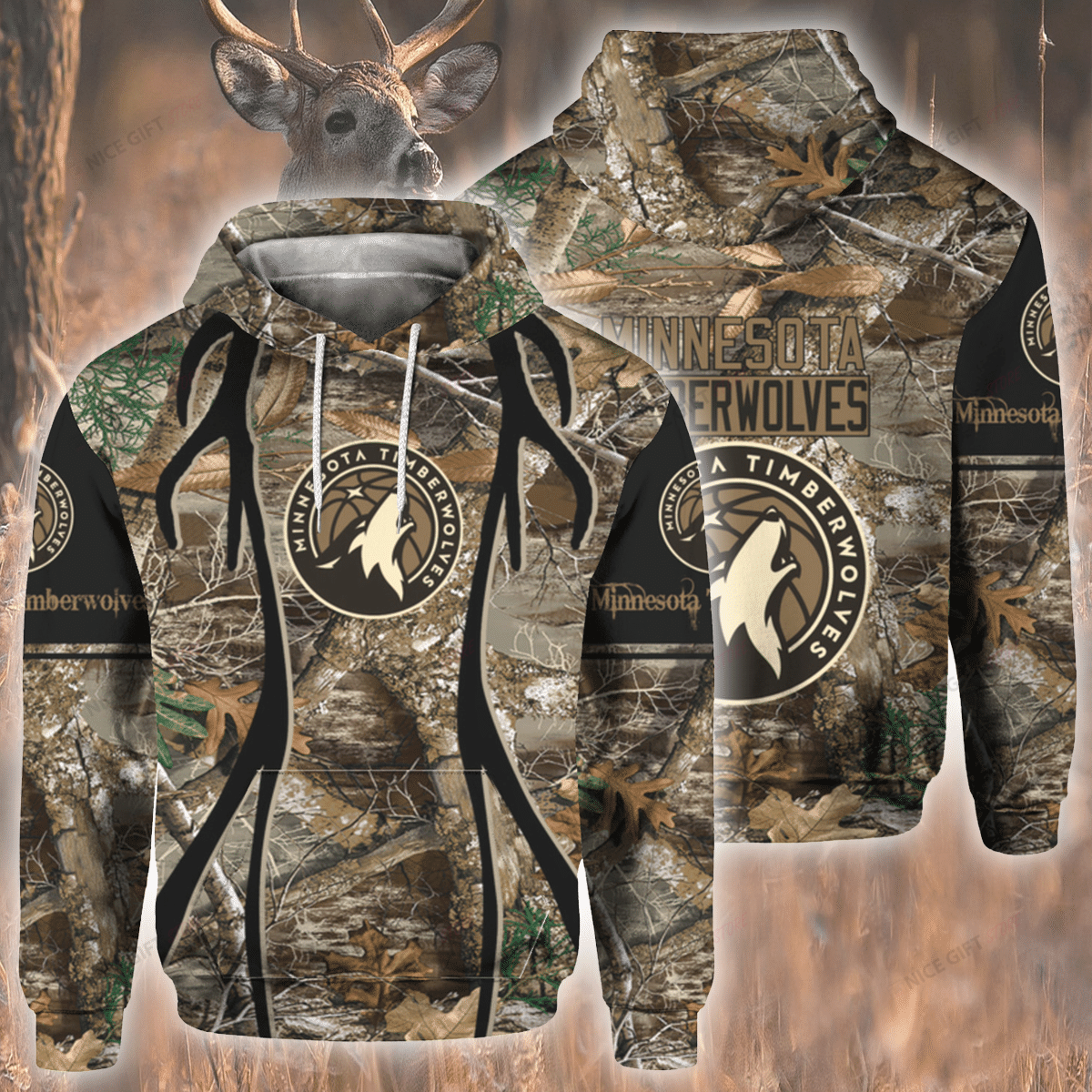 NBA Minnesota Timberwolves Hunting 3D Hoodie Gift For Fans
