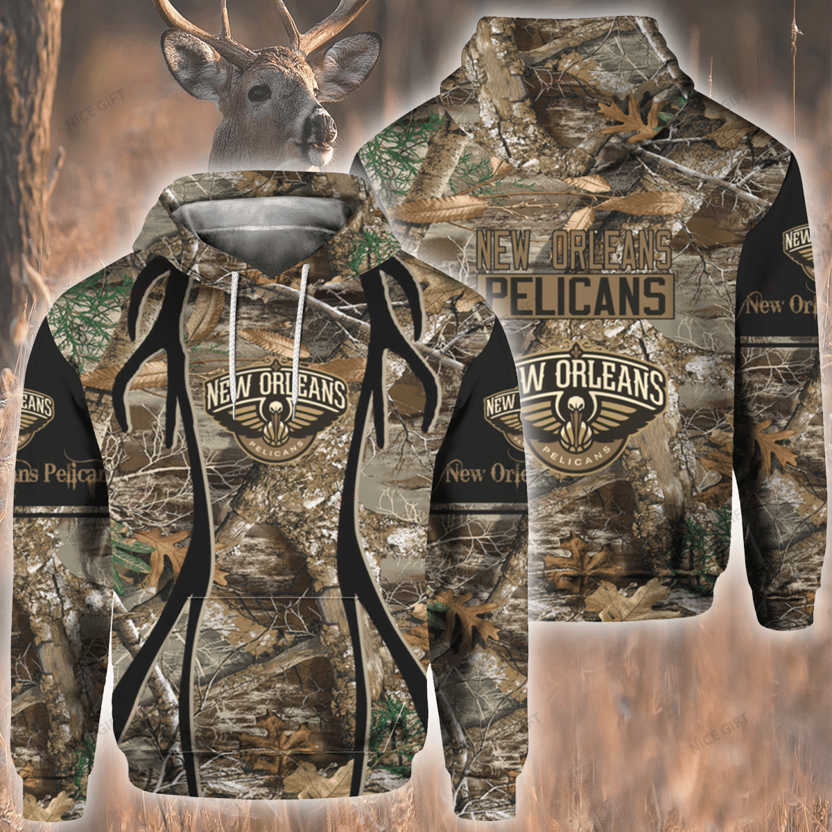 NBA New Orleans Pelicans Hunting 3D Hoodie Gift For Fans