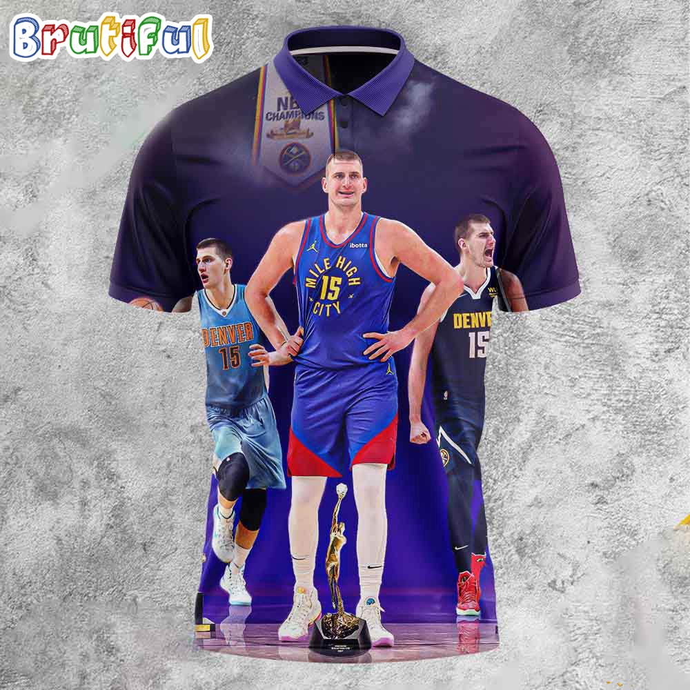 NBA Nikola Jokic The Ninth Player To Win Three MVP Trophies Basketball Polo Shirt