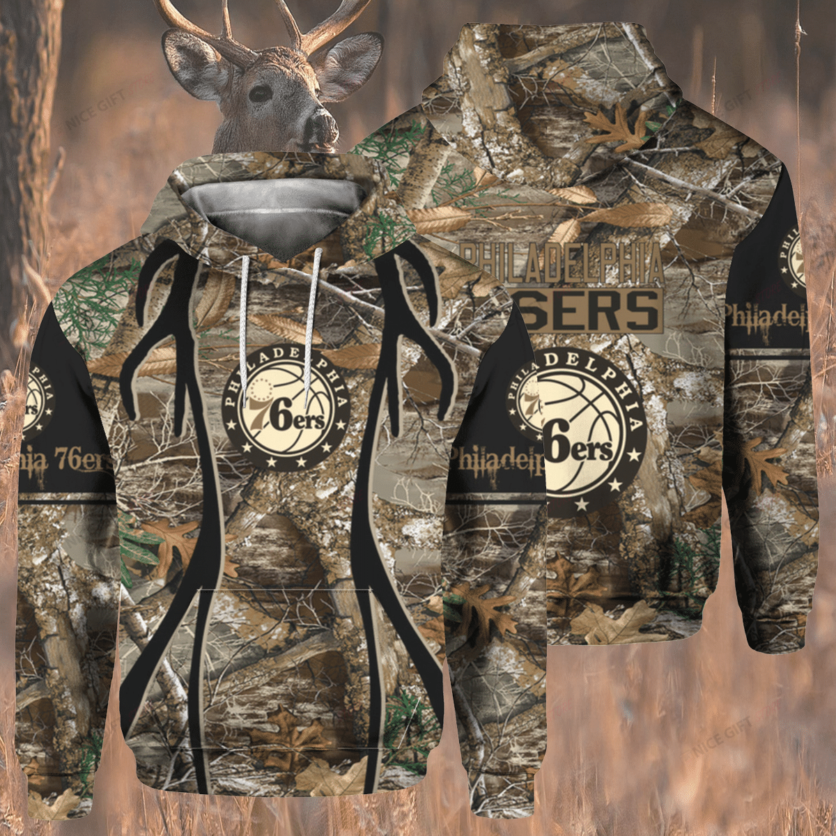 NBA Philadelphia 76ers Hunting 3D Hoodie Gift For Fans