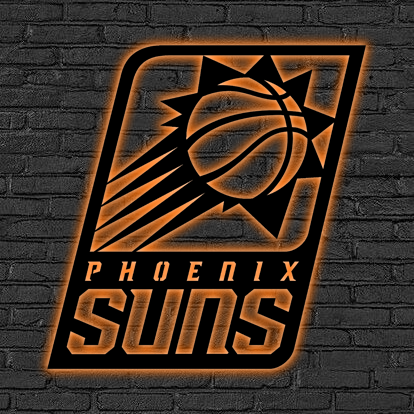 NBA Phoenix Suns Logo RGB Led Lights Metal Wall Art