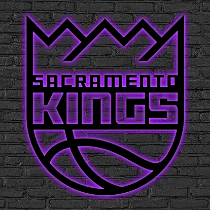 NBA Sacramento Kings Logo RGB Led Lights Metal Wall Art