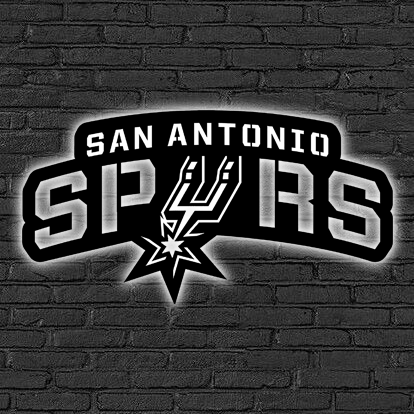 NBA San Antonio Spurs Logo RGB Led Lights Metal Wall Art