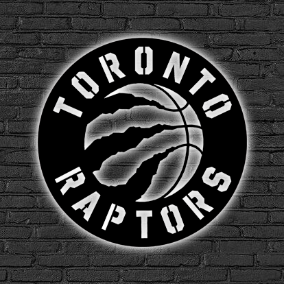NBA Toronto Raptors Logo RGB Led Lights Metal Wall Art