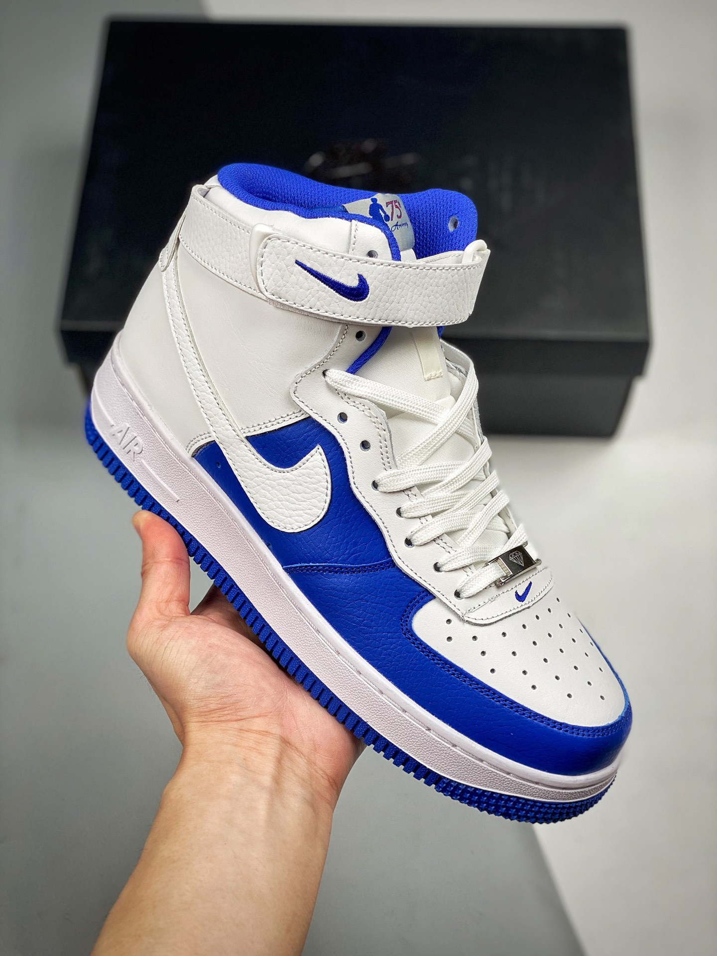 NBA x Nike Air Force 1 High “75th Anniversary” Royal White For Sale