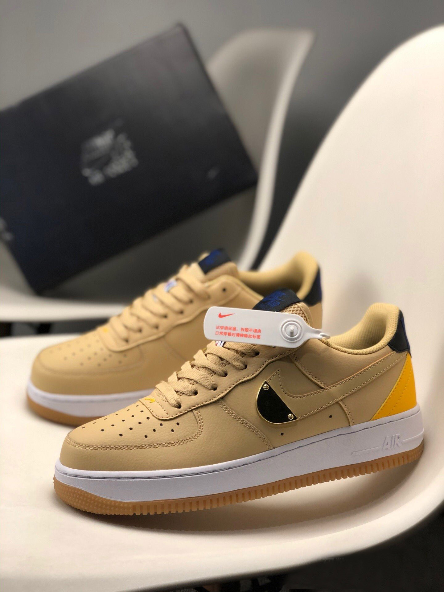 NBA x Nike Air Force 1 Low Tan Yellow For Sale