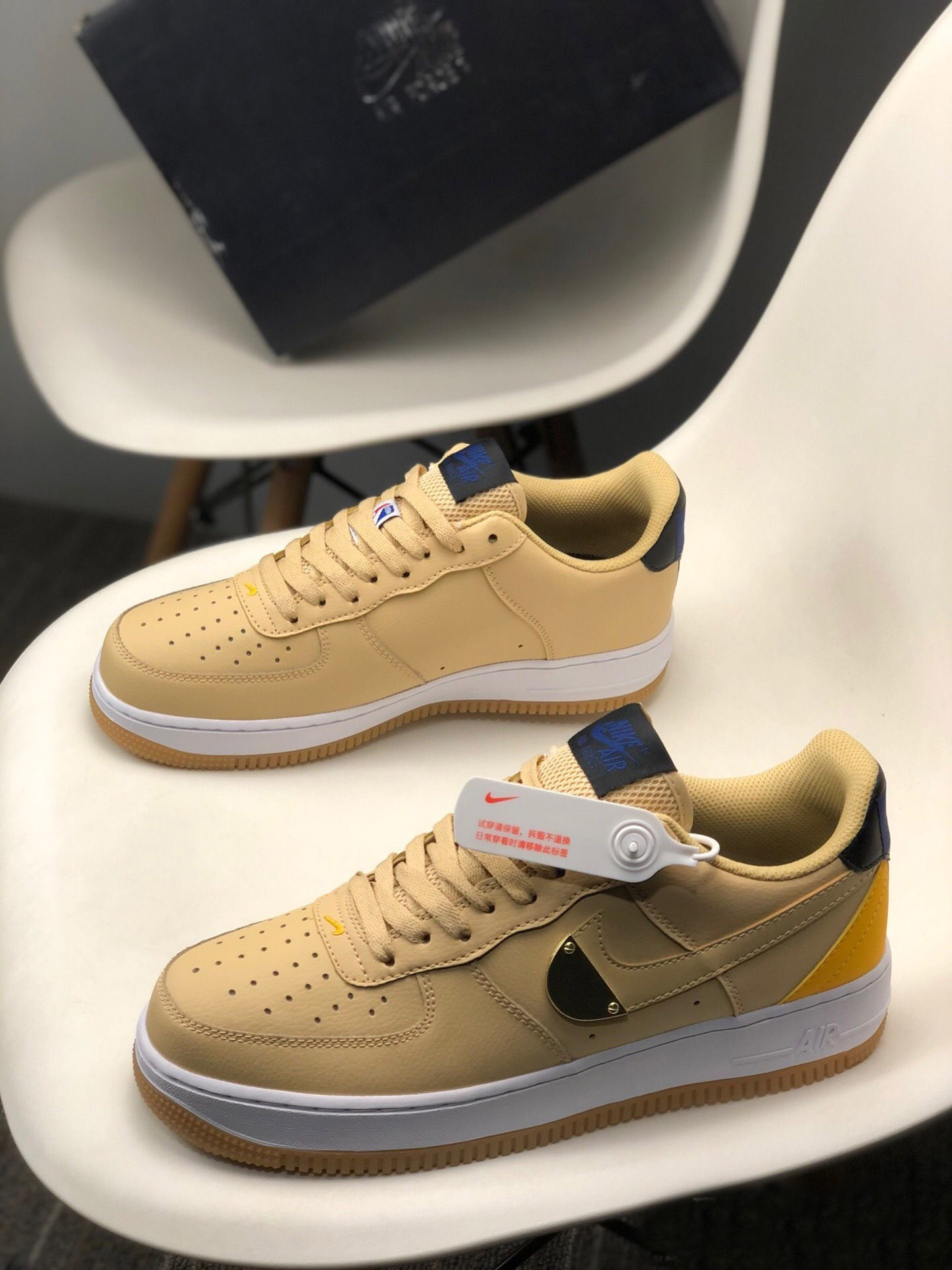 NBA x Nike Air Force 1 Low Tan Yellow For Sale