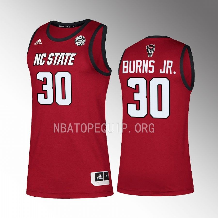 NC State Wolfpack D.J. Burns Jr. Jersey 2022-23 College Red Swingman Uniform