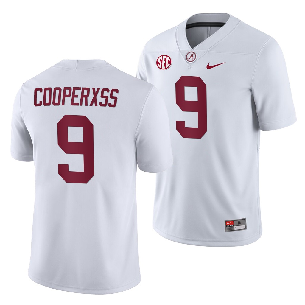 NCAA Alabama Crimson Tide Amari Cooper White 2019 Away History Player Jersey