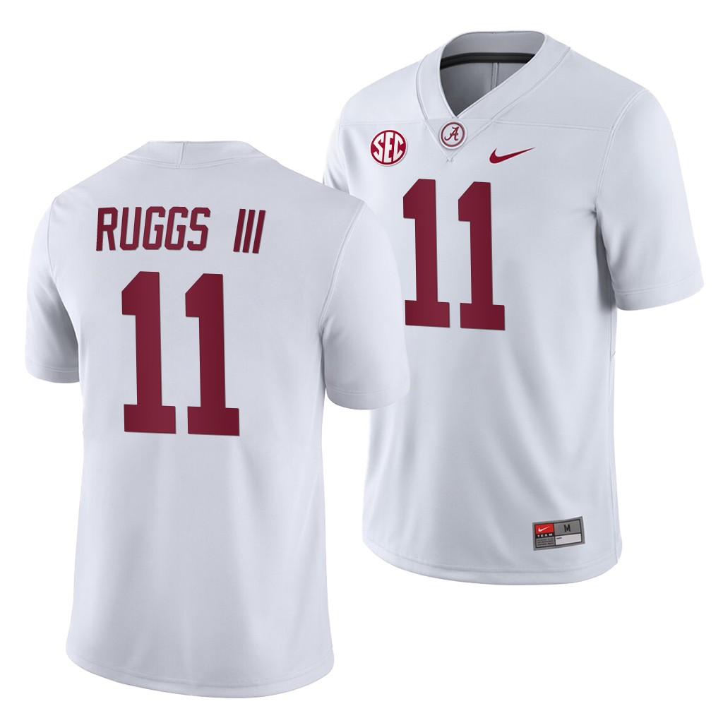 NCAA Alabama Crimson Tide Henry Ruggs III White 2019 Away Game Jersey