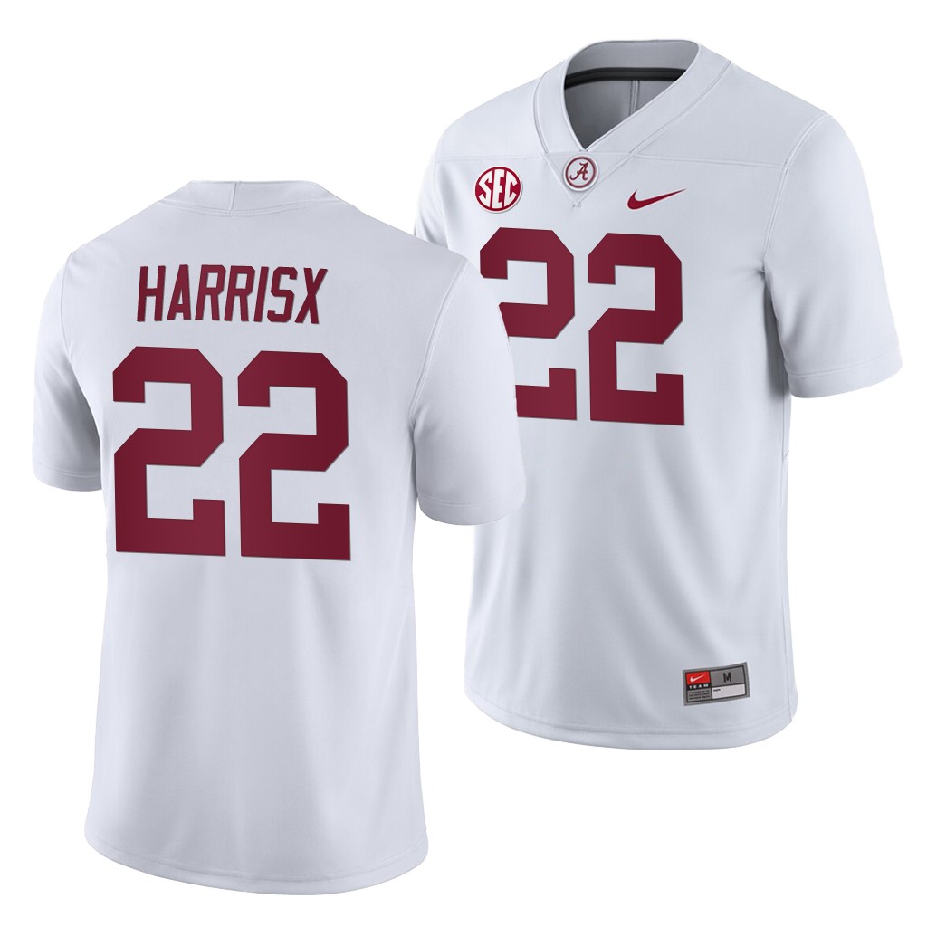NCAA Alabama Crimson Tide Najee Harris White 2019 Away Game Jersey