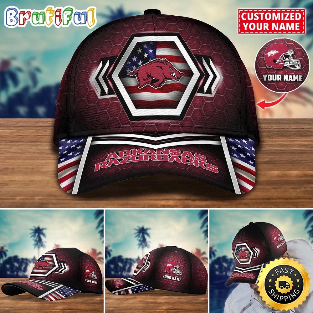 NCAA Arkansas Razorbacks Baseball Cap Best Trending Custom Name Cap