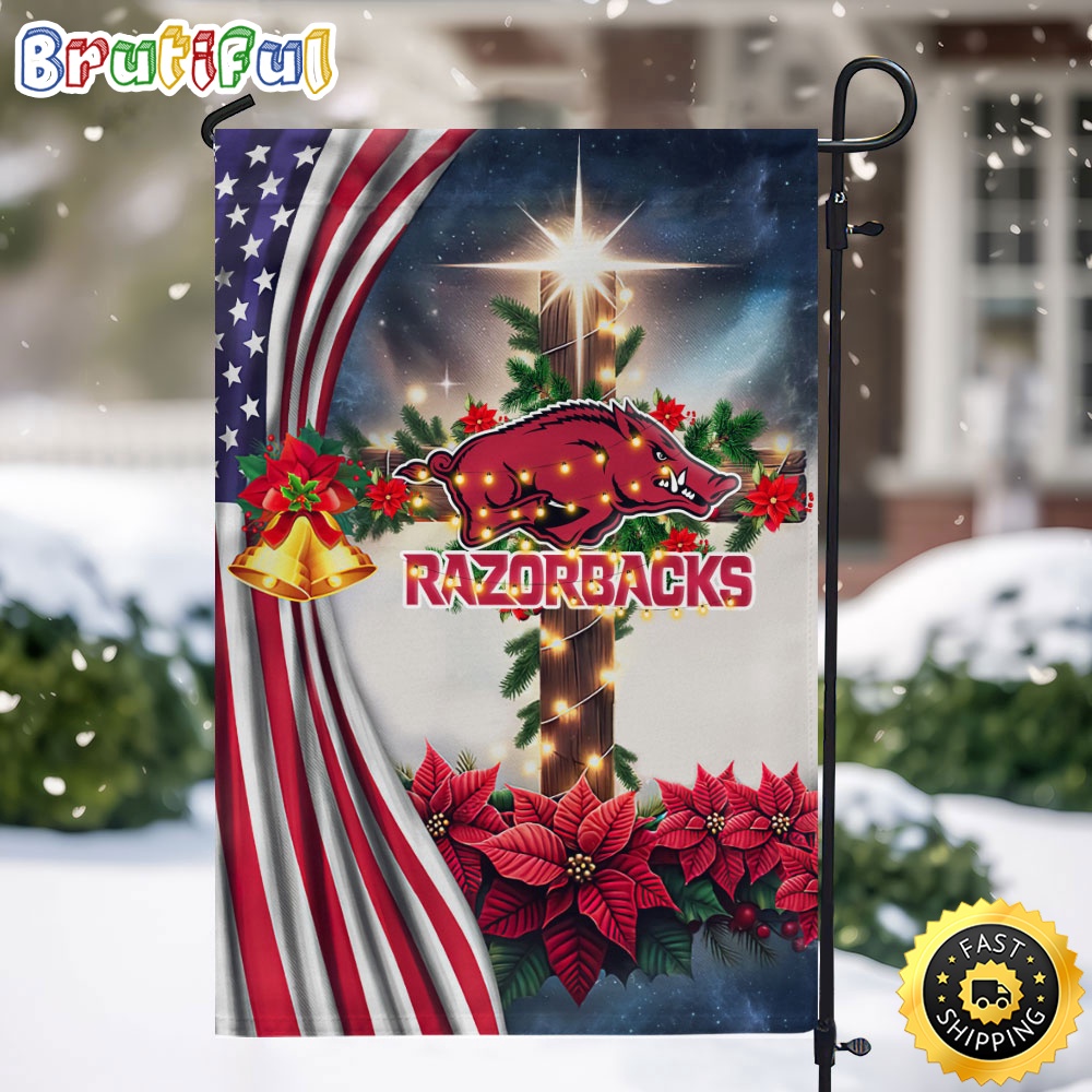 NCAA Arkansas Razorbacks Garden Flags Jesus Christ Christmas Ncaa Garden Flags