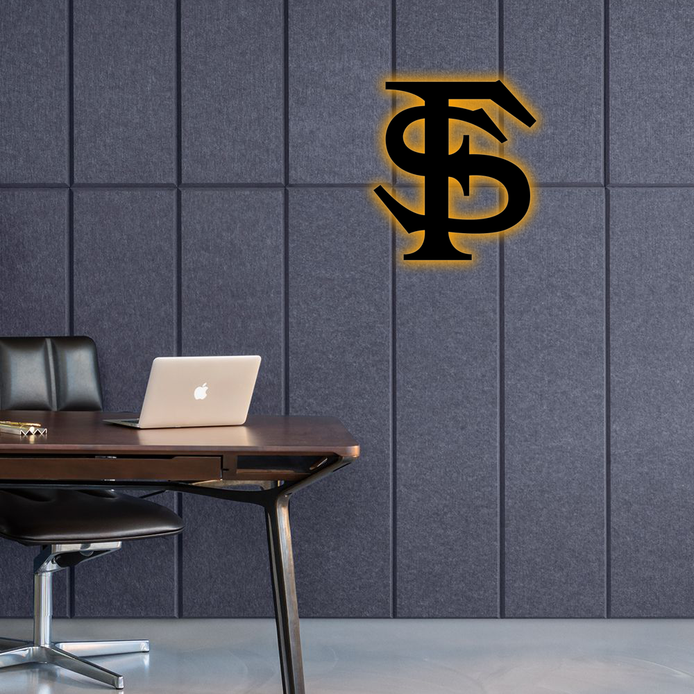 NCAA Baseball Florida State Seminoles Logo RGB Led Lights Metal Wall Art