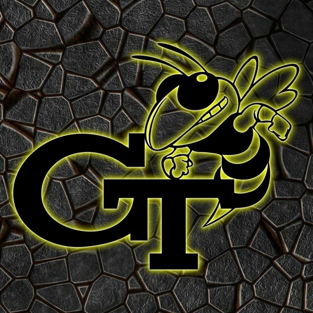 NCAA Baseball Georgia Tech Yellow Jackets Logo RGB Led Lights Metal Wall Art