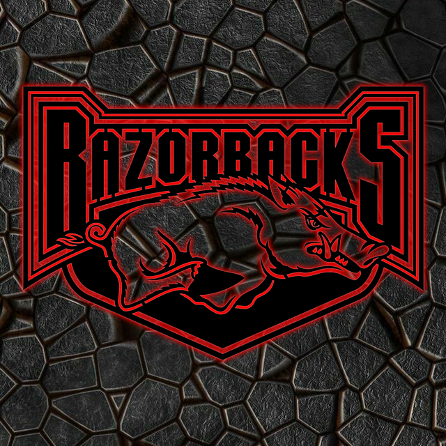 NCAA Basketball Arkansas Razorbacks Logo RGB Led Lights Metal Wall Art