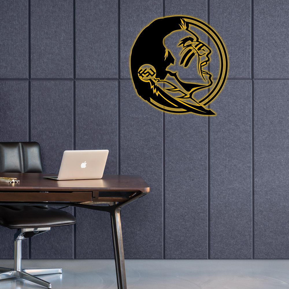 NCAA Basketball Florida State Seminoles Logo RGB Led Lights Metal Wall Art