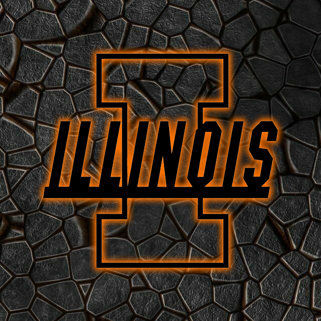 NCAA Basketball Illinois Fighting Illini Logo RGB Led Lights Metal Wall Art