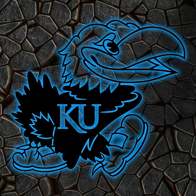 NCAA Basketball Kansas Jayhawks Logo RGB Led Lights Metal Wall Art