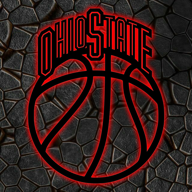 NCAA Basketball Ohio State Buckeyes Logo RGB Led Lights Metal Wall Art