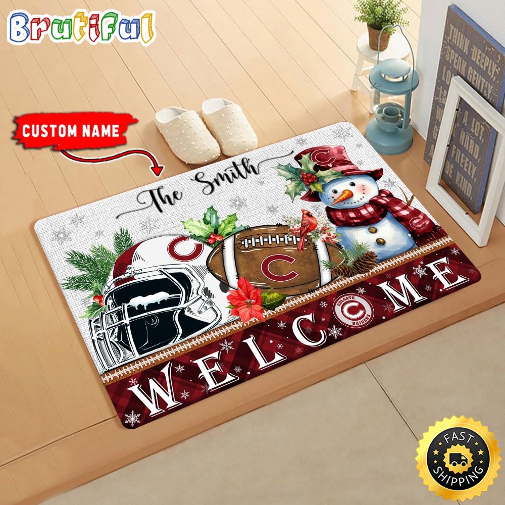 NCAA Colgate Raiders Doormat Welcome Christmas Custom Name Football Doormat